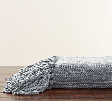 Chenille Fringe Throw - Dark Blush