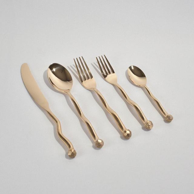 Sphere 5-Piece Flatware Set in Bronze