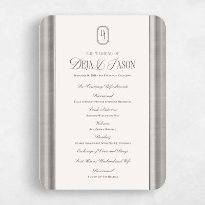 Beige Rounded Wedding Program - Sage