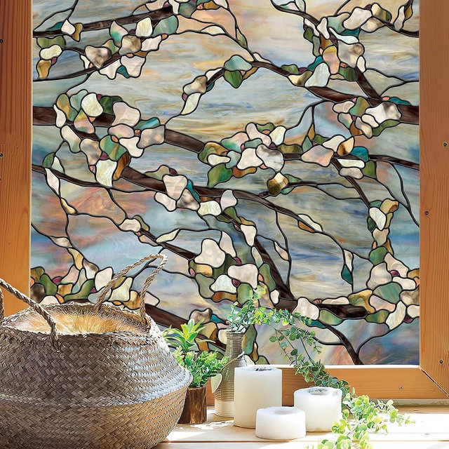Artscape Sunset | Privacy Window Film with Vibrant Colored Pattern | Non-Adhesive & UV Protection | Easy to Apply & Removable | 24 x 36 Inches | Made in USA
