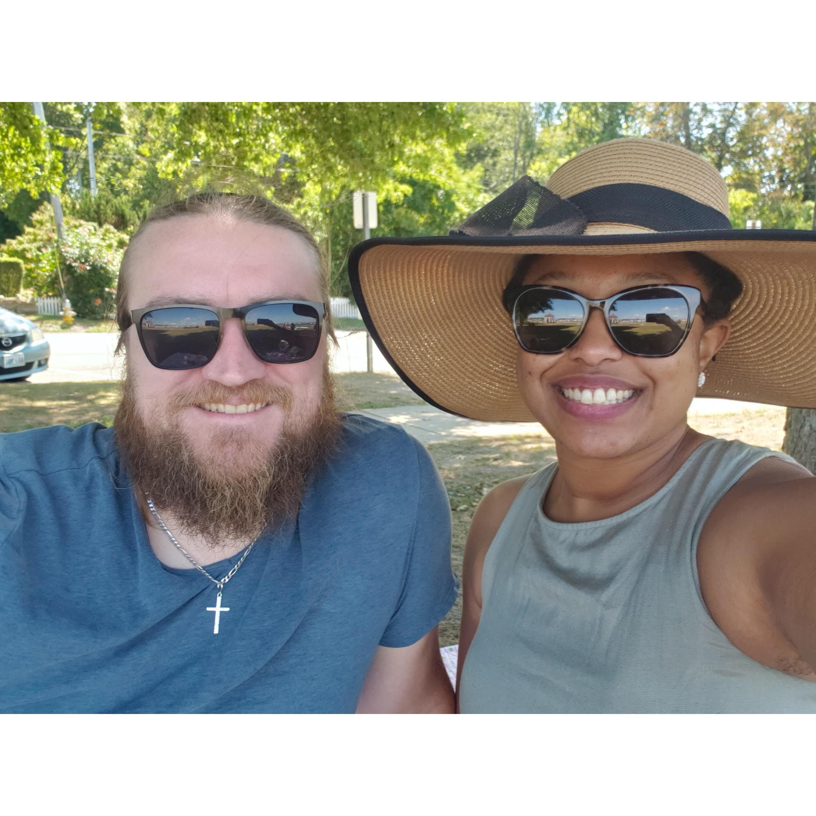 Another thing about us, we love a picnic in the park.