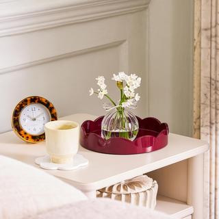 Scalloped Small Round Lacquered Tray
