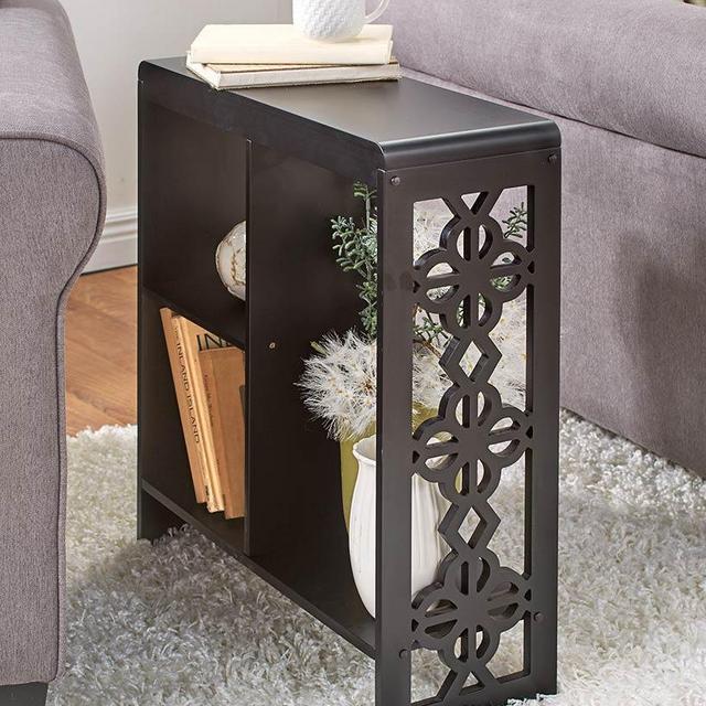 Slim Side Table with Cutout Accents