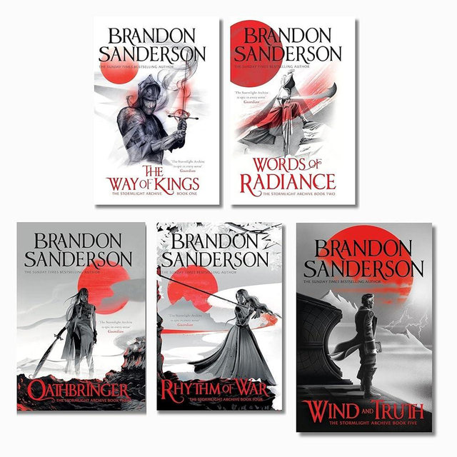 5-Book Stormlight Archive Set: The Way of Kings, Words of Radiance, Oathbringer, Rhythm of War, Wind and Truth (The Stormlight Archive Series 5 Books Collection Set by Brandon Sanderson)