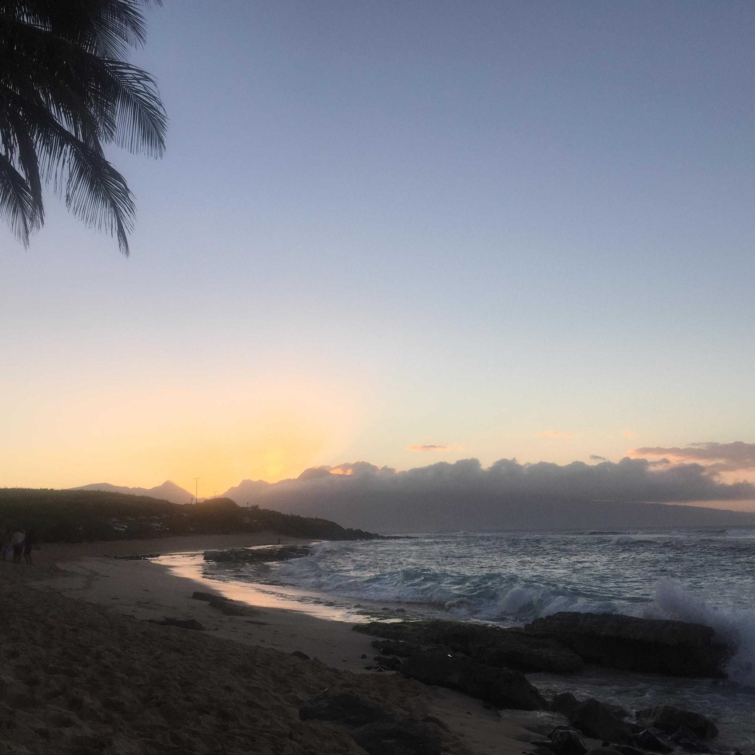 Watching the sunset at Ho'okipa in Maui.