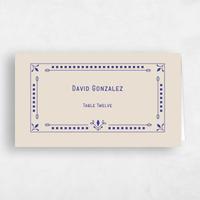 Blue Wedding Place Card - Augusta