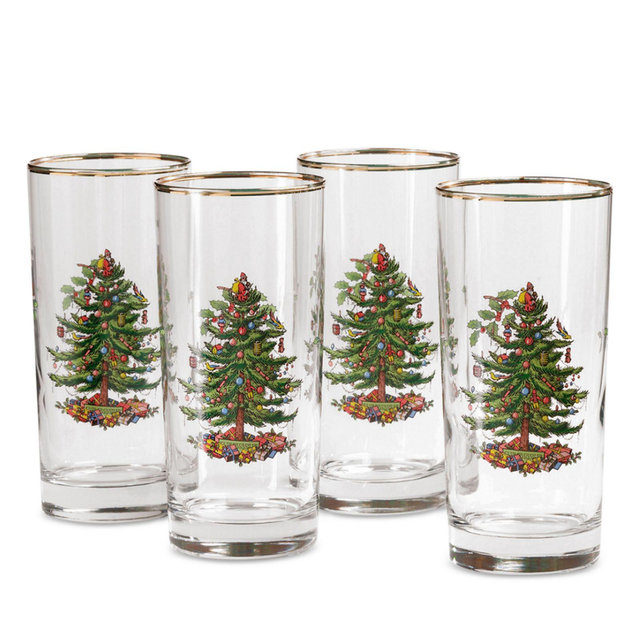 Spode Christmas Tree Highball Glass, Set of 4