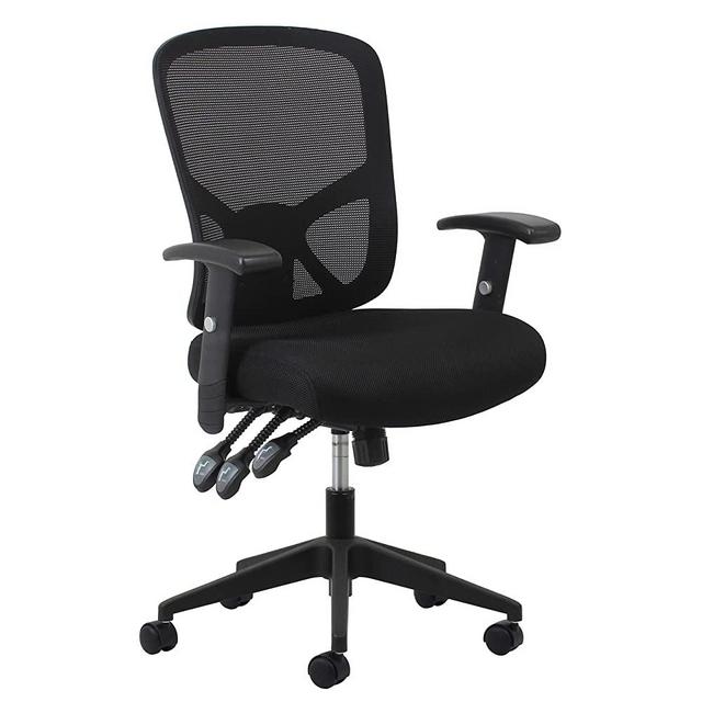 OFM Essentials Collection 3-Paddle Ergonomic Mesh High-Back Task Chair with Arms and Lumbar Support, in Black (ESS-3050)
