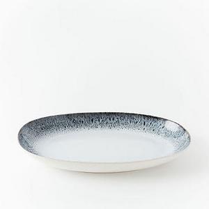 Reactive Glaze Medium Platter, Black + White