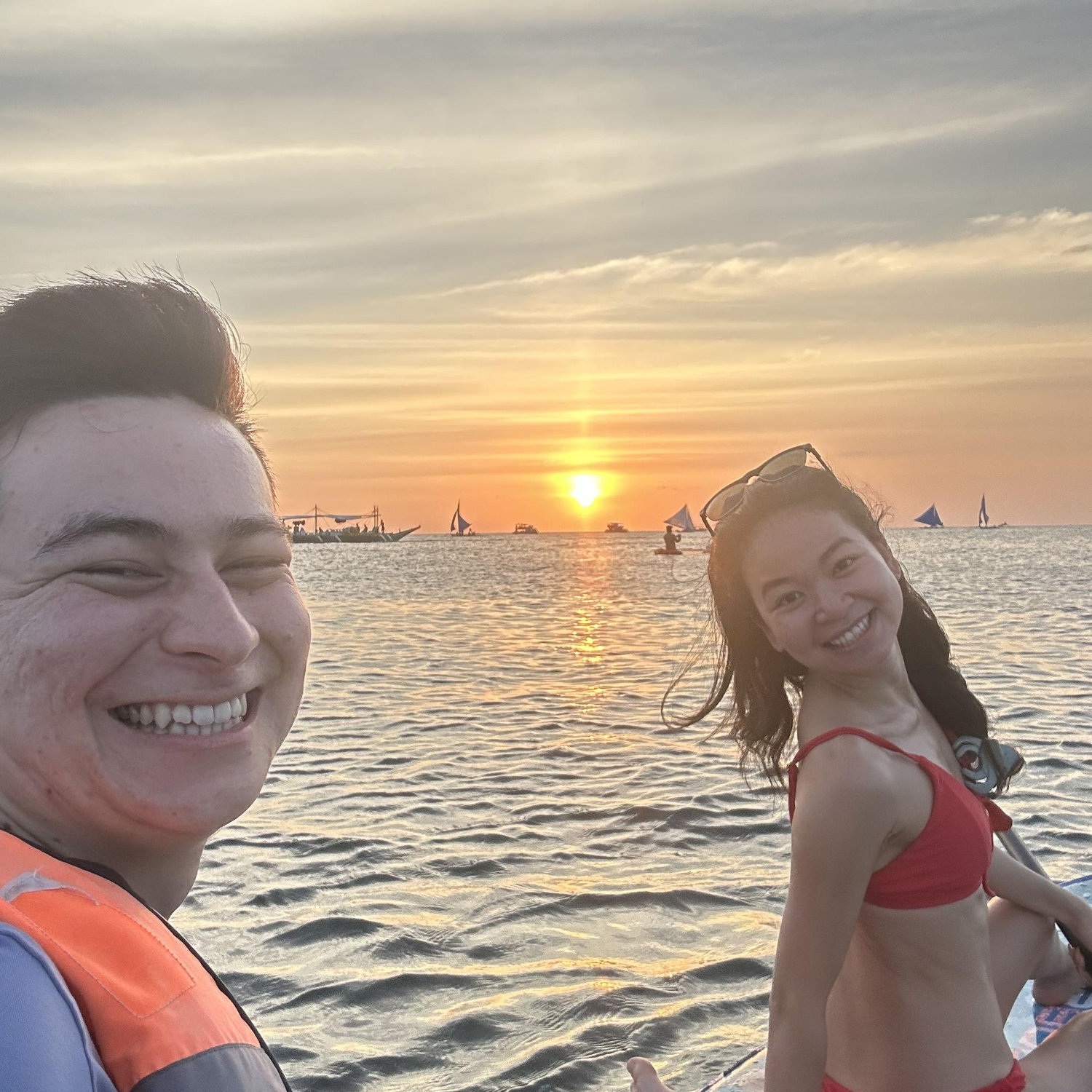 Jacob refused to pay the porter a tip so he carried two heavy suitcases across the 6in wide plank himself between the boat and Boracay