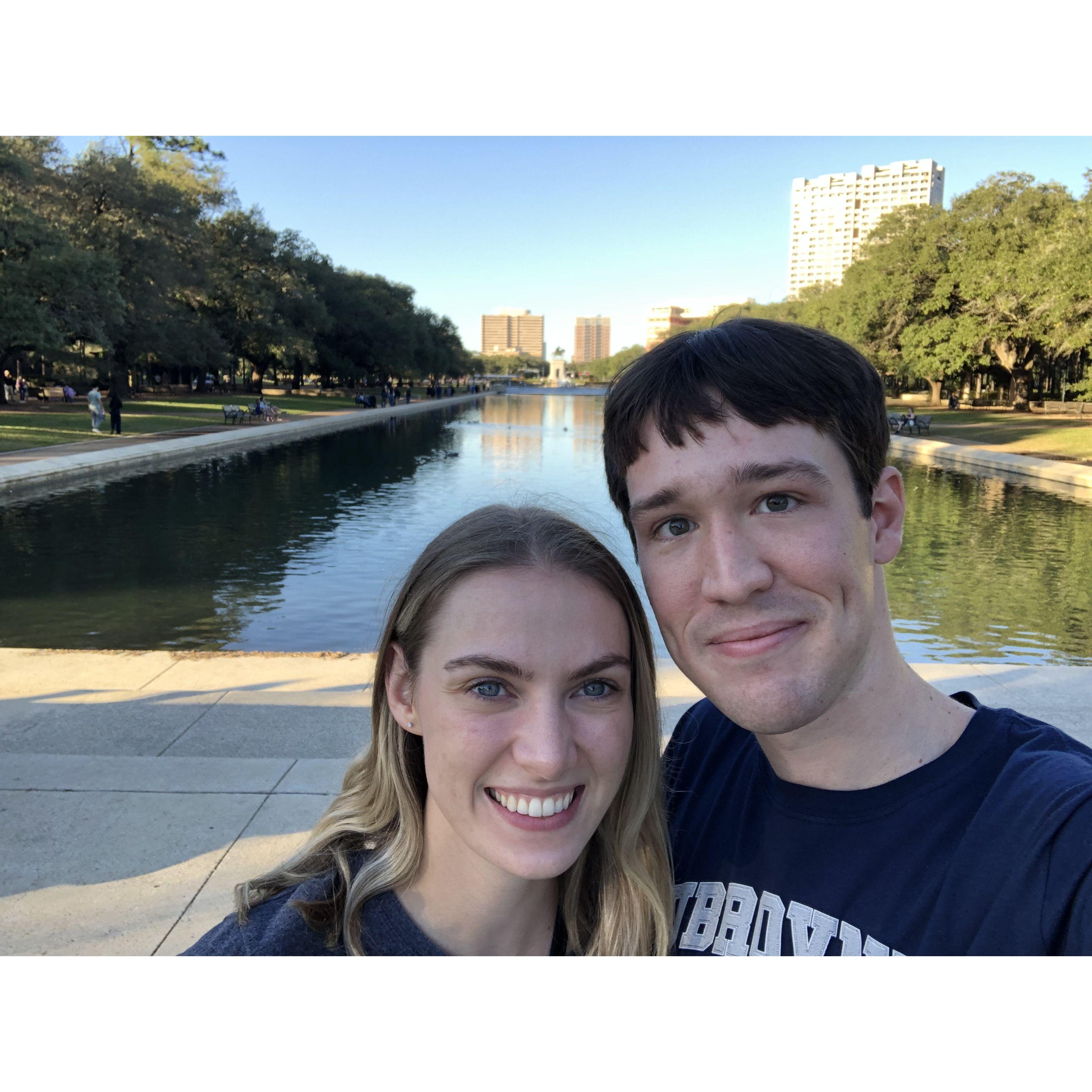 Our first photo together in Hermann Park