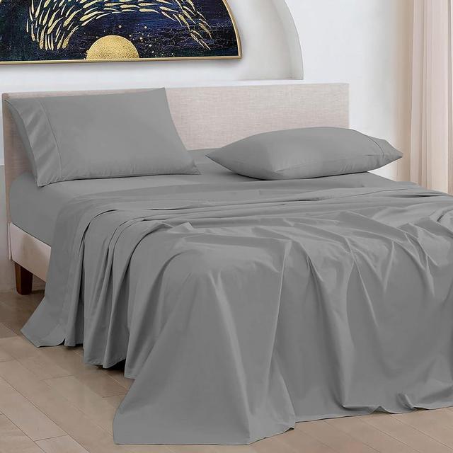 URBANHUT 1000 Thread Count Egyptian Cotton Sheets King Size, Long Staple Soft & Breathable, 4 Pc Bed Sheet Sets, Luxury Hotel Sateen Sheets Fits 16" Deep Pocket - Dark Grey