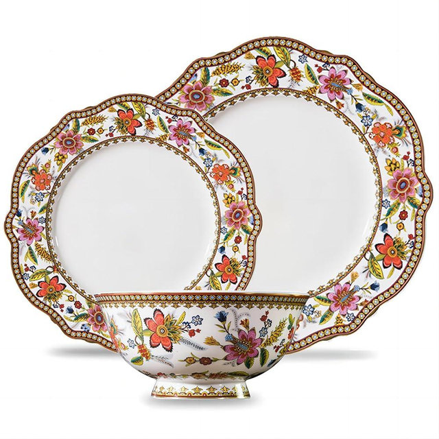 ACMLIFE Fine China Dinnerware Sets for 4, 12-Piece Chip Resistant Dinnerware Sets, Farmhouse Plates and Bowls Sets for Women Gifts