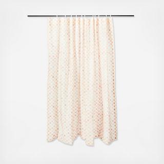 Rosy Check Cotton Shower Curtain