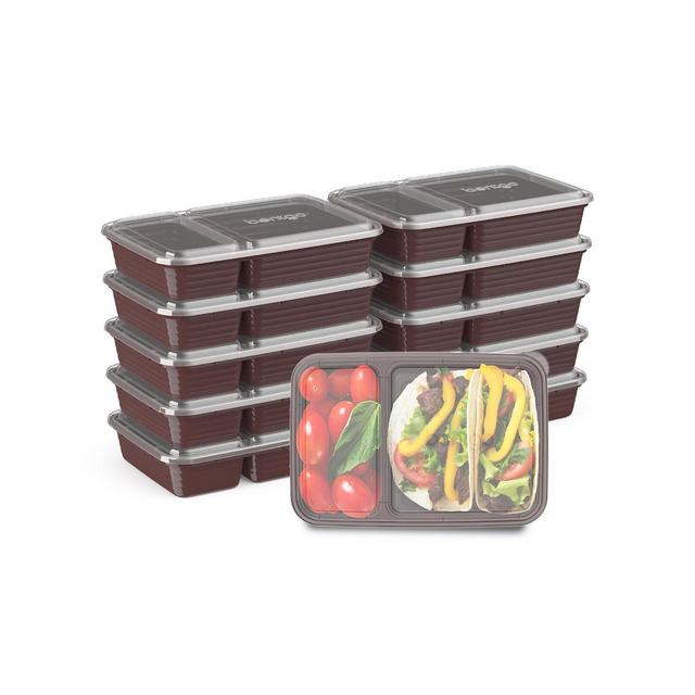 Bentgo Food Prep 2-Compartment Food Storage Containers, Pack of 10