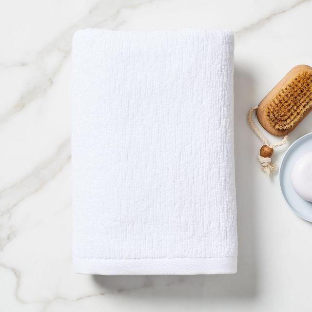 Organic Textured Towel, Bath Towel, White