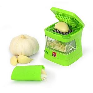 Kitchen Innovations Garlic Chopper with Garlic Peeler & Storage Container in Green
