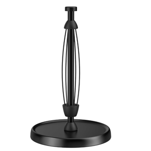 Paper Towel Holder Countertop, One-Handed Tear, Stainless Steel, Weighted Base, Black, Paper Towel Roll Holder Stand with Ratchet Mechanism for Kitchen Bathroom Farmhouse Essentials Decor Accessories