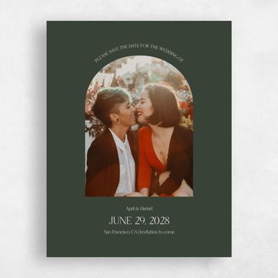 Deep Seaweed, Green Wedding Save the Date - Alvito Photo
