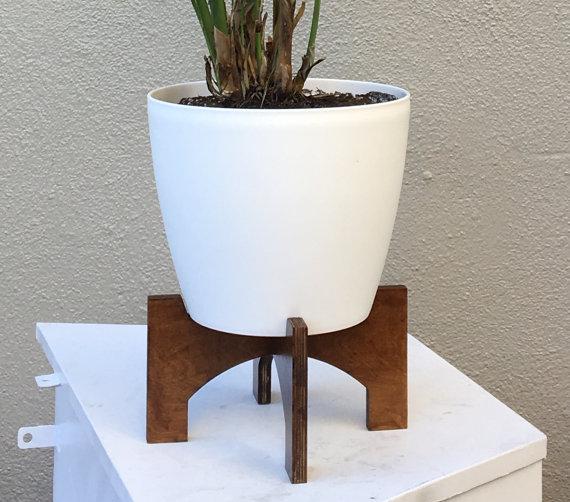 Modern Wood Planter Stand