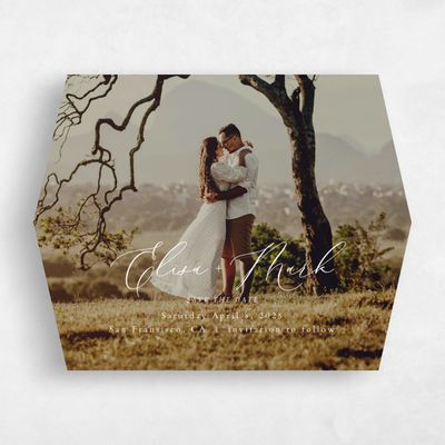 White Diamond Wedding Save the Date - Marlow Landscape