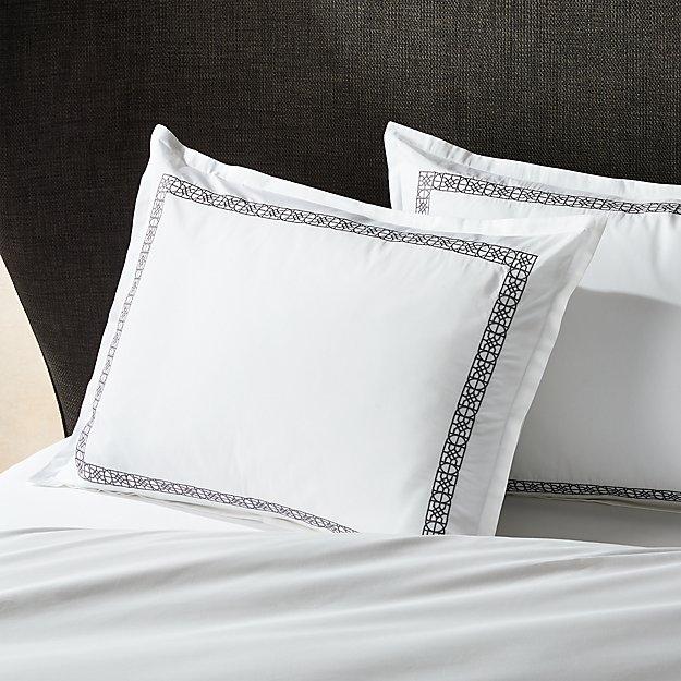 Lior Organic Grey Embroidered Standard Sham