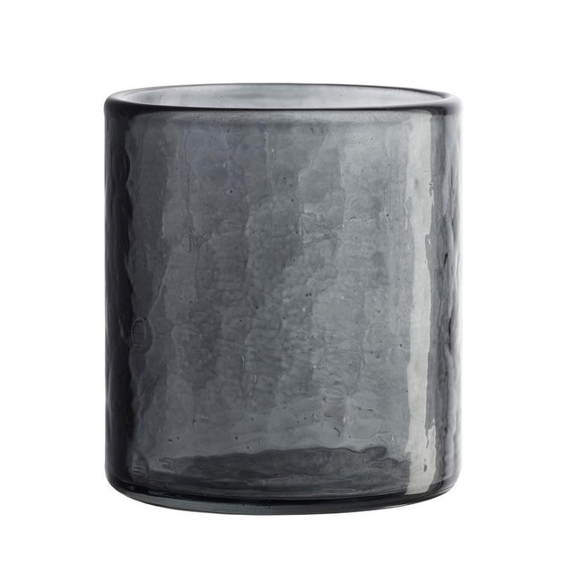Hammered Glass Double Old Fashioned Glasses, Set of 4 - Smoke