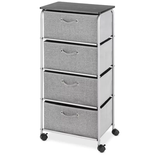 Squared Away™ 4-Drawer Storage Cart in Grey