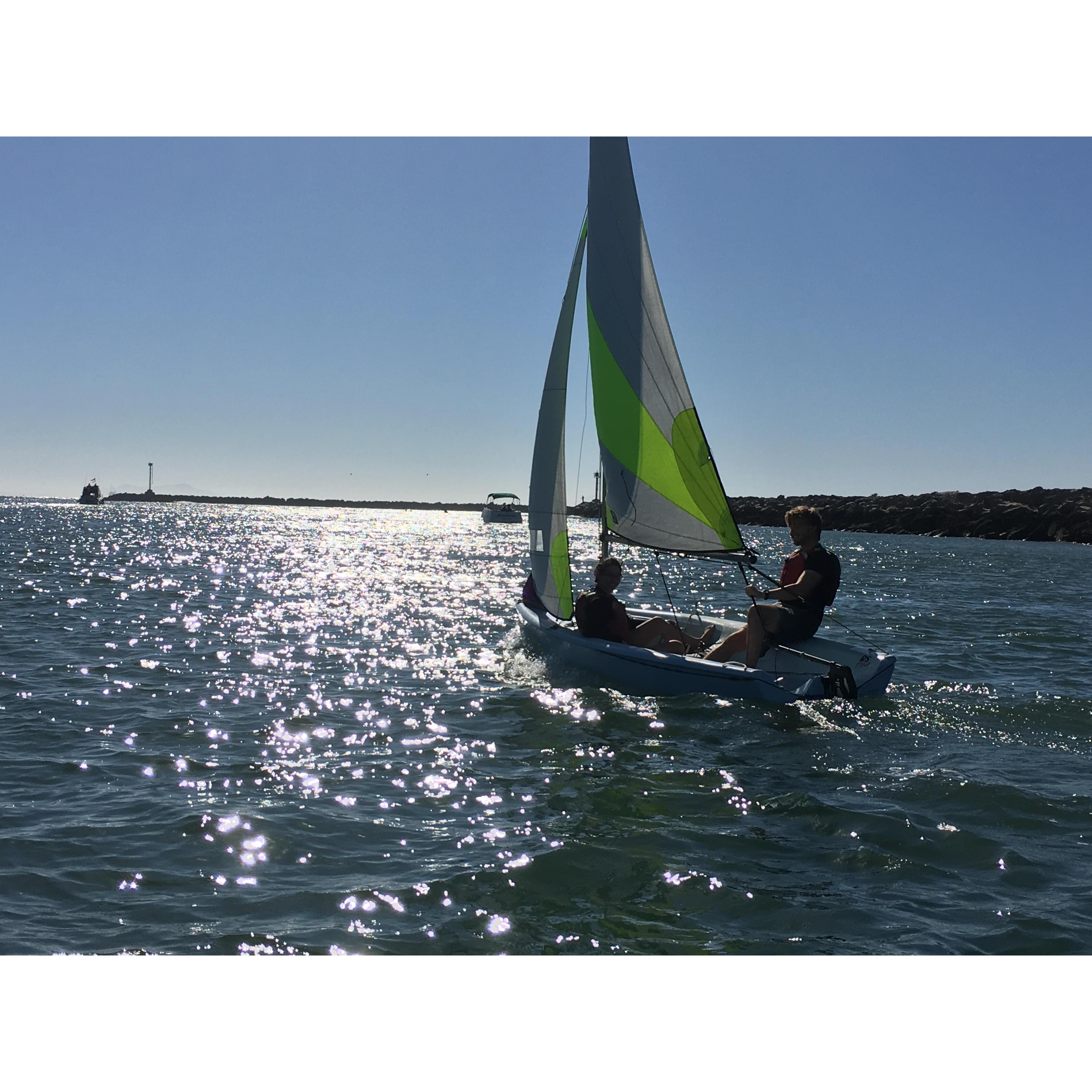 Sailing lessons at the CI Boating Center in Channel Islands Harbor.