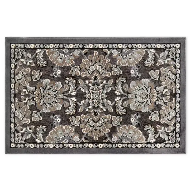 Home Dynamix Maplewood 2-Foot 3-Inch x 3-Foot 7-Inch Washable Accent Rug in Grey