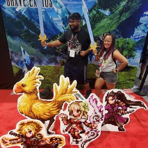 Yes, this was taken at Comic-Con. Yes, that's a chocobo.  Yes, those are She-Ra swords.