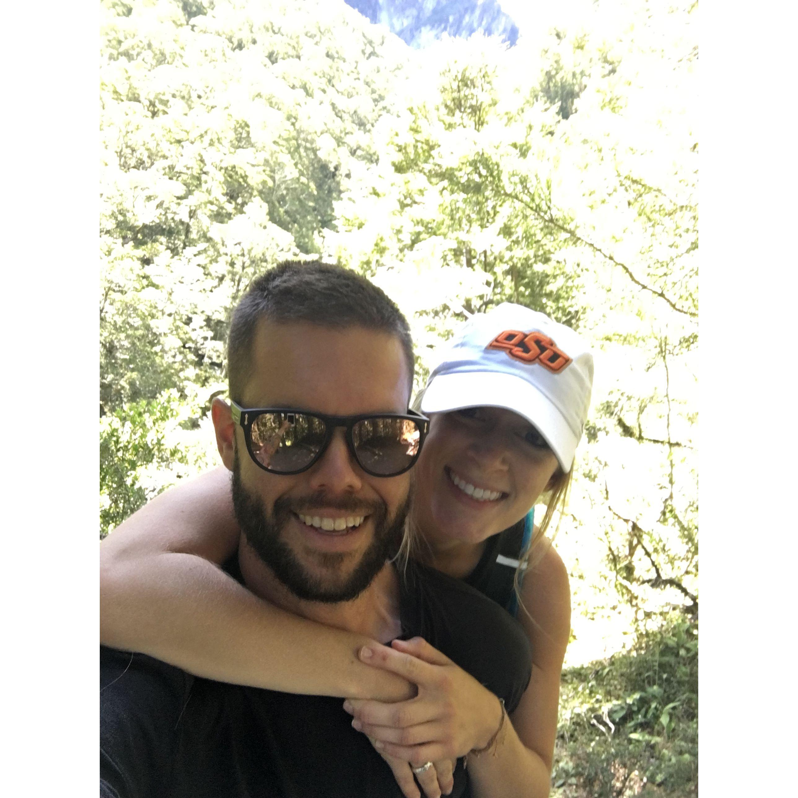 Our first ever photo together on the Rob Roy Glacier hike in New Zealand in January 2018.