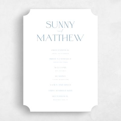 Blue Ticket Wedding Program - Blonshine