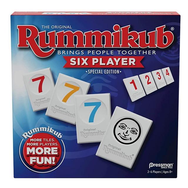 Rummikub 6 Player Edition by Pressman - The Original Rummy Tile Game, Blue (108648)