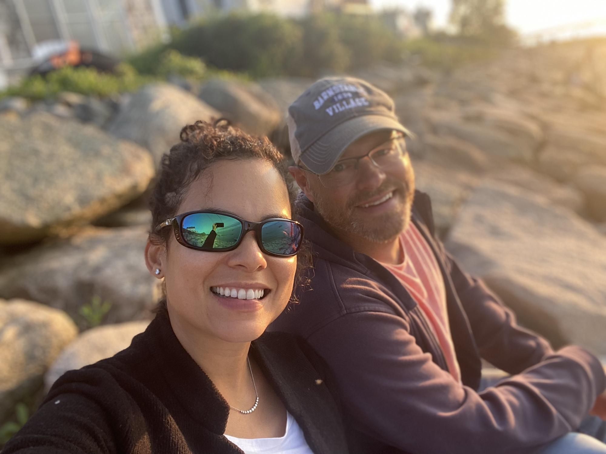 Our favorite spot - watching the sun set @ the cape house. 💚🧡💜