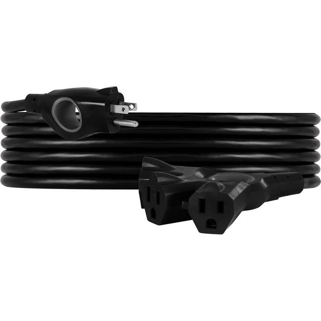 GE 3-Outlet Grounded Extension Cord Indoor/Outdoor 16 Gauge 25' Black