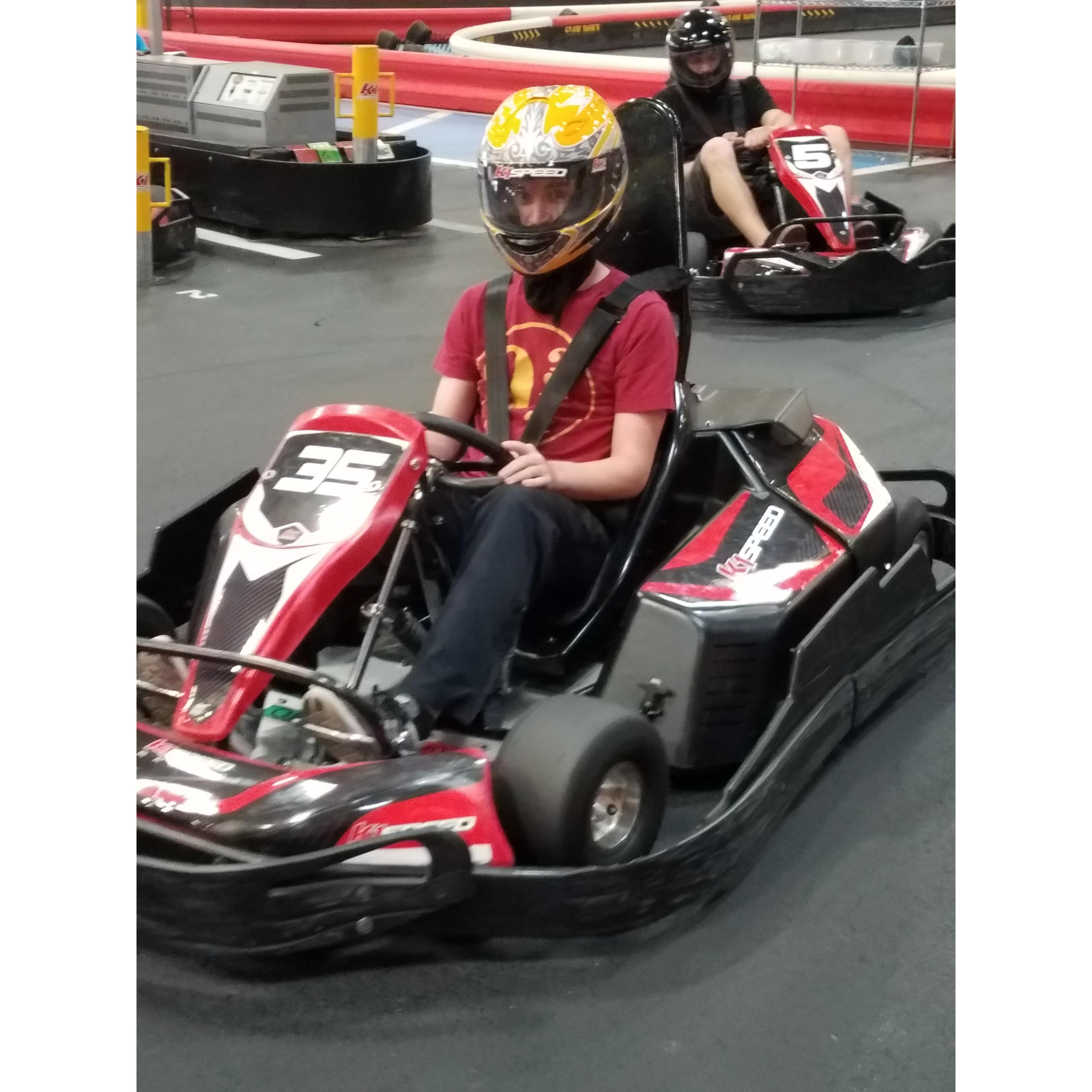 Justin got the need for speed!