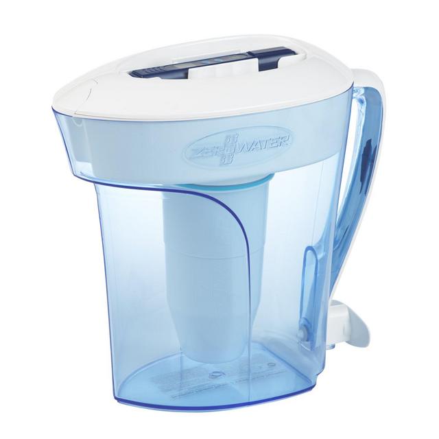 ZeroWater ZP-010, 10 Cup 5-Stage Water Filter Pitcher,NSF Certified to Reduce Lead, Other Heavy Metals and PFOA/PFOS, Blue and White