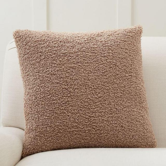 Cozy Teddy Faux Fur Pillow Cover, 20 x 20", Sand