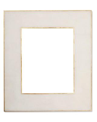 Revised Brass Bordered Stone Picture Frame, 8" X 10", White