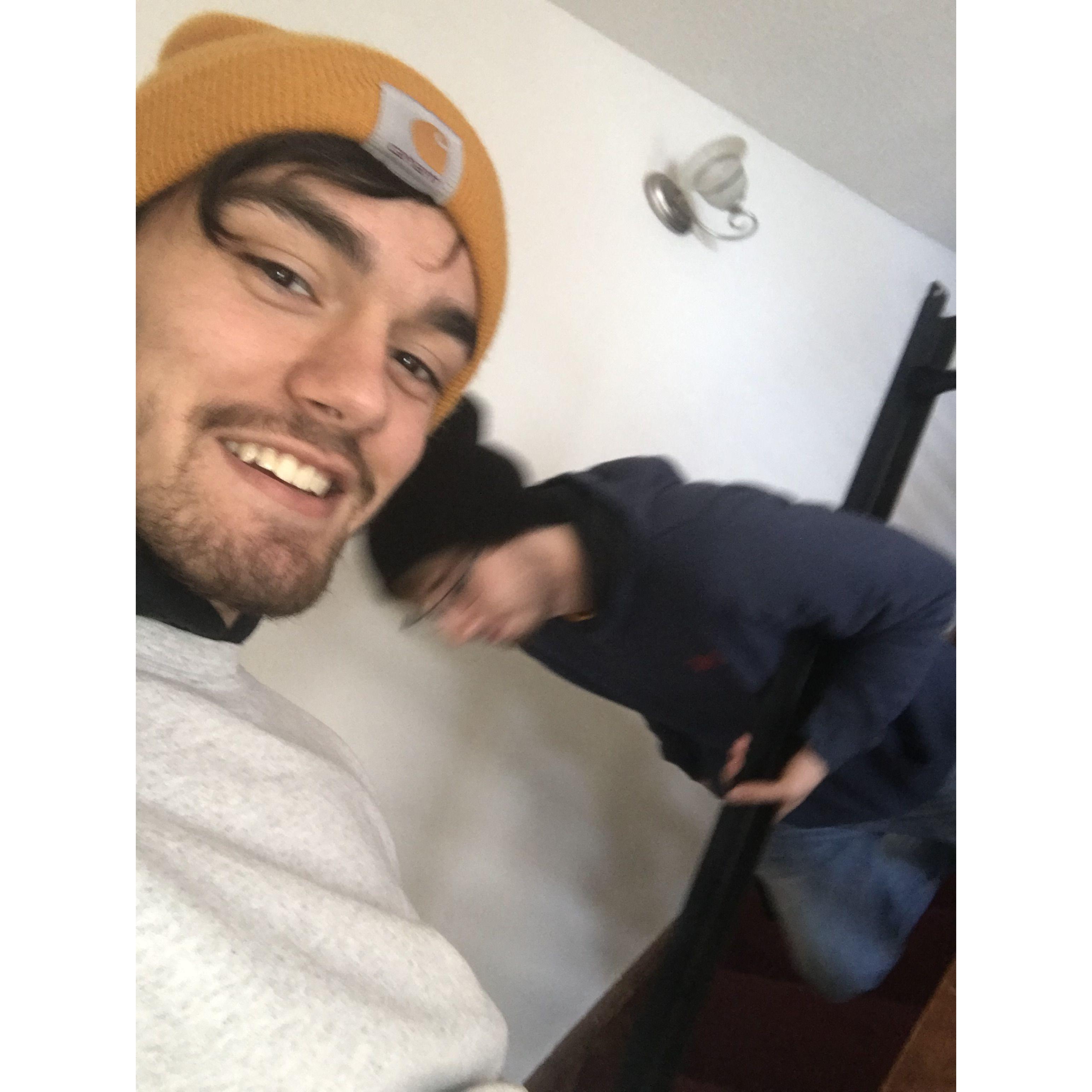 First photo Micheal took on my phone (with his bestfriend Keaton)