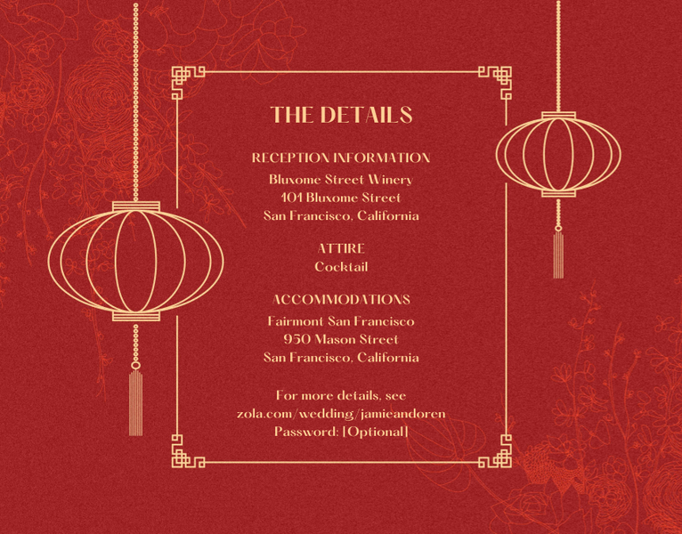 Ames | Red | Zola Wedding Enclosure Cards