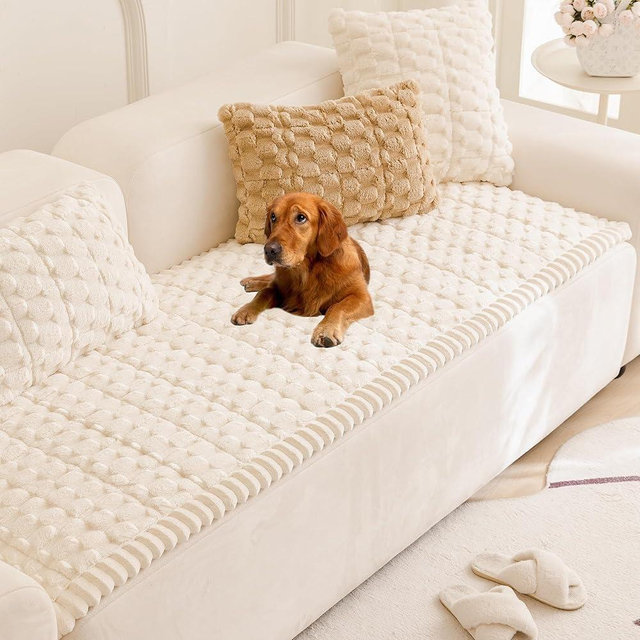 Mivnue Pet Couch Cover Dogs Washable Sofa Protector Non Slip Fuzzy Couch Pads Pet Friendly Dog Mat for Couches and Sofas