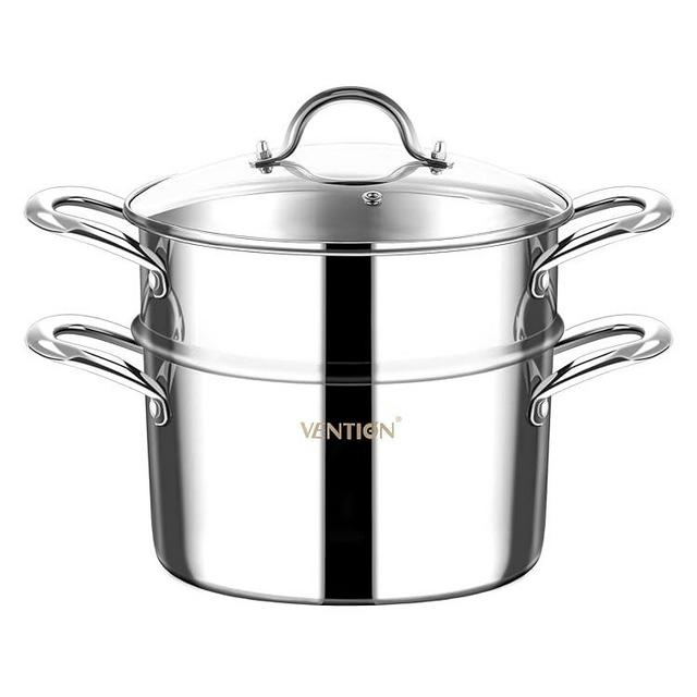 VENTION Induction Steamer Pot for Cooking, Vegetable Steamer, 3-Ply Stainless Steel Steamer, 8 Inch