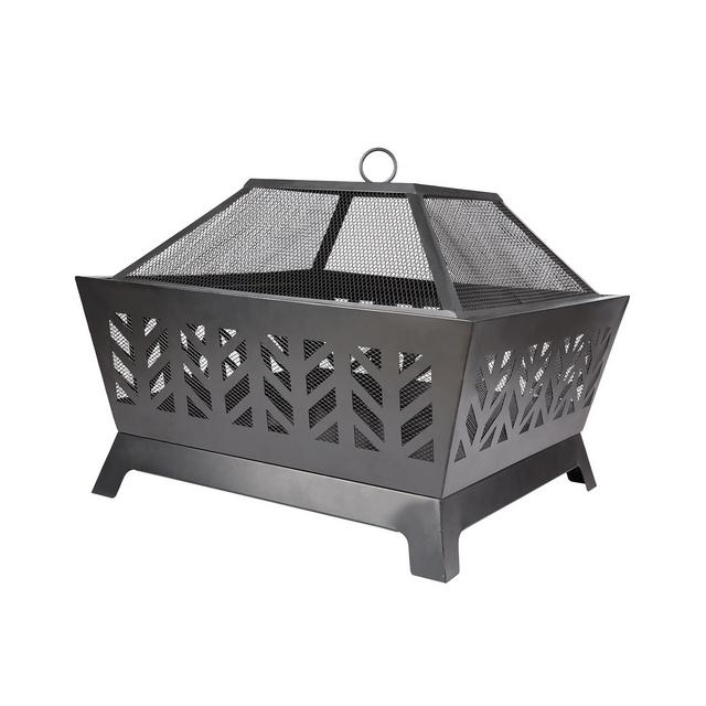 CASAINC 26-in W Black Iron Wood-Burning Fire Pit