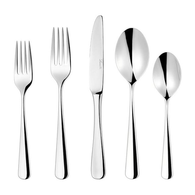 Luciella Tropea Polished Flatware Set for 8, 45-Piece Premium 18/10 Stainless Steel Silverware Set with Serving Utensils, Modern Mirror Finish, Rust Resistant, Dishwasher Safe