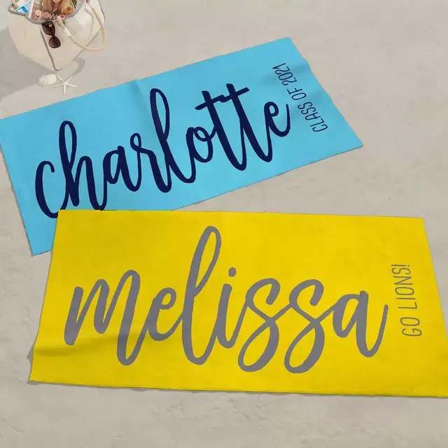 Graduation Scripty Style Personalized Bath Towel