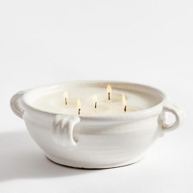 Emery Candle, Large, Mediterranean Garden