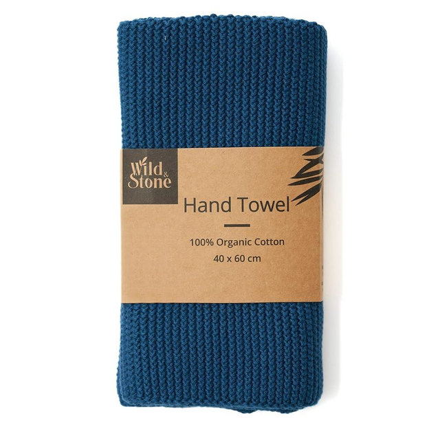 Wild & Stone | Organic Cotton Hand Towel Kitchen Towel | Perfect for Around The Home | Eco Hand Towels | Ocean