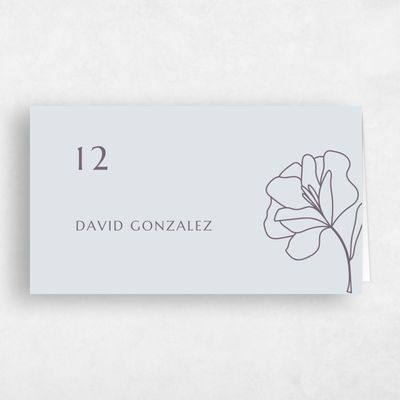 Misty Blue Wedding Place Card - Emeline